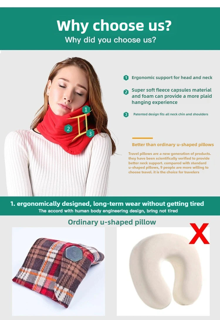 1Pc Scarf Style Outdoor Travel Pillows With Super Soft Neck Support Airplane Travel Pillows Trips Cervical Nap Neck Pillows Gift