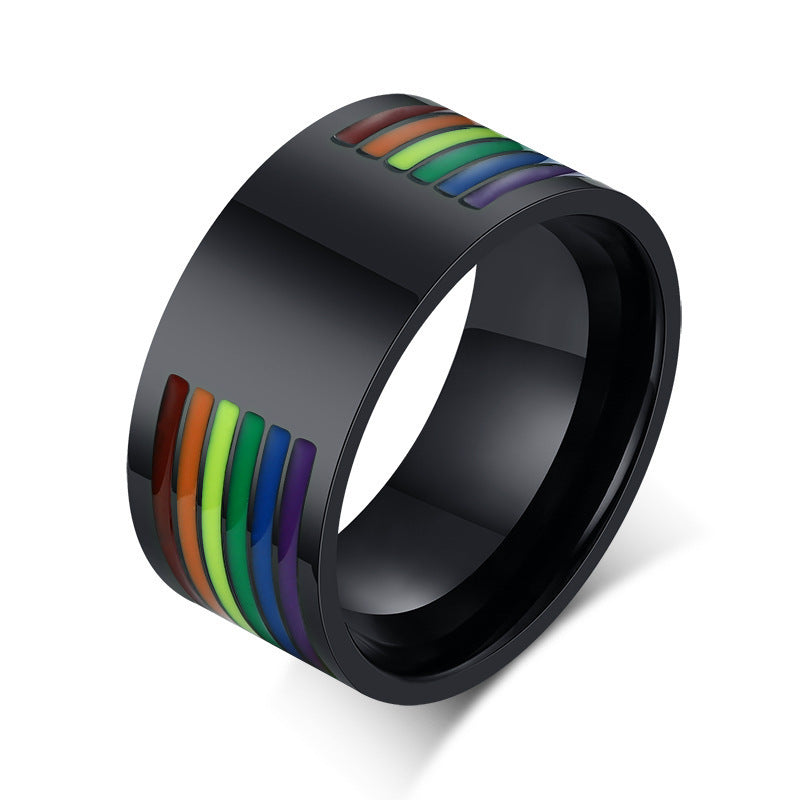 Stainless Steel Rainbow Flag Drop Oil Ring