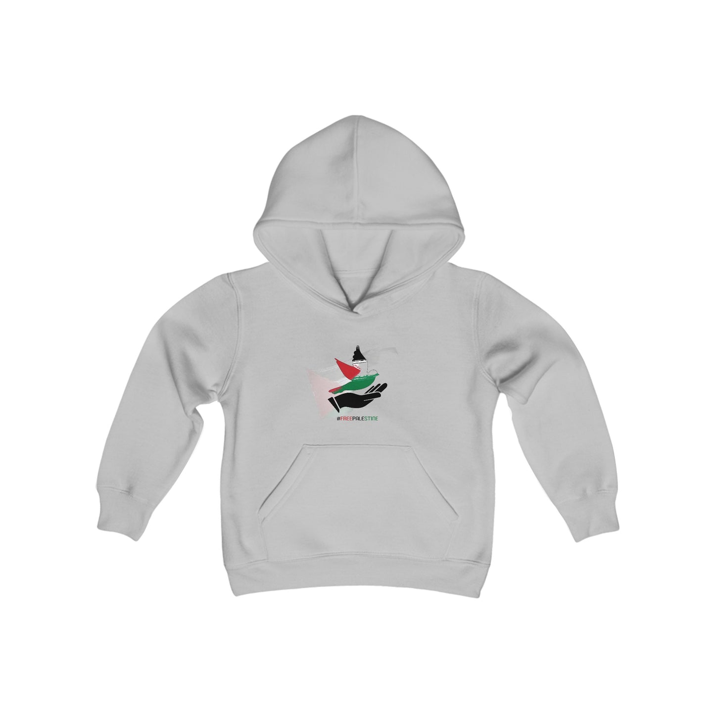 Youth Heavy Blend Free Palestine bird Hooded Sweatshirt