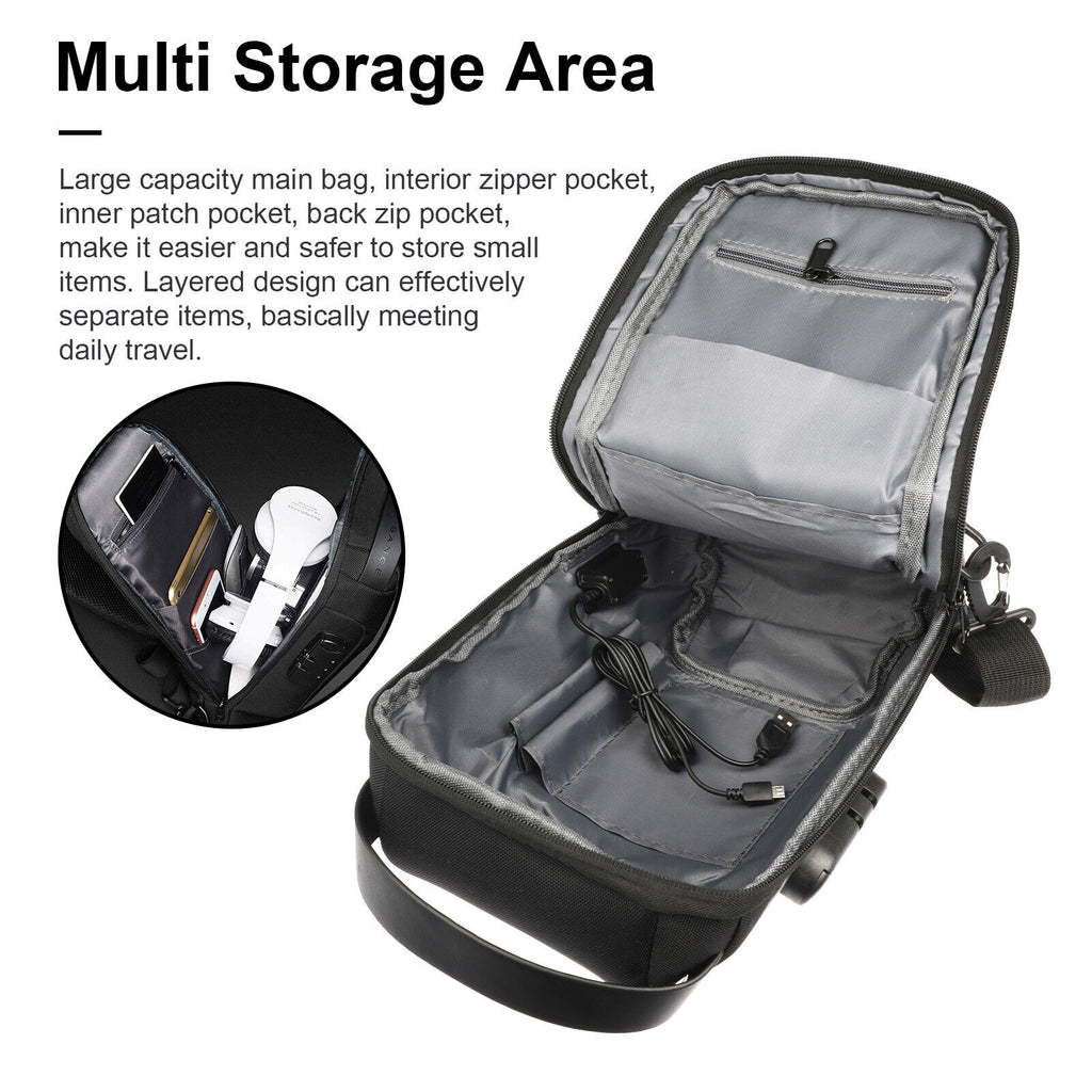 Waterproof Multifunction Crossbody Bags Anti-theft Shoulder Bags Messenger Sling Chest Bag