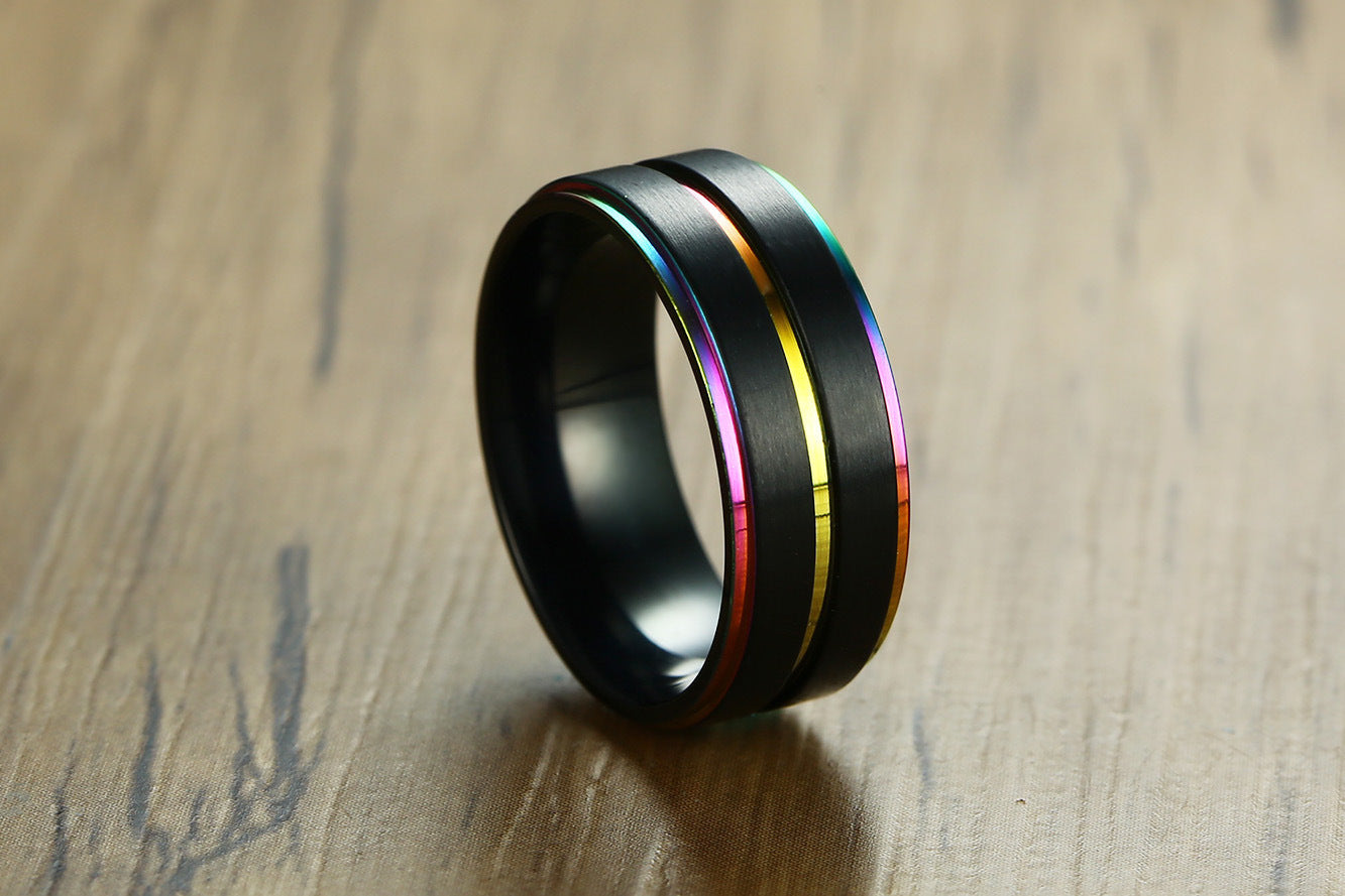 Stainless Steel Rainbow Flag Drop Oil Ring