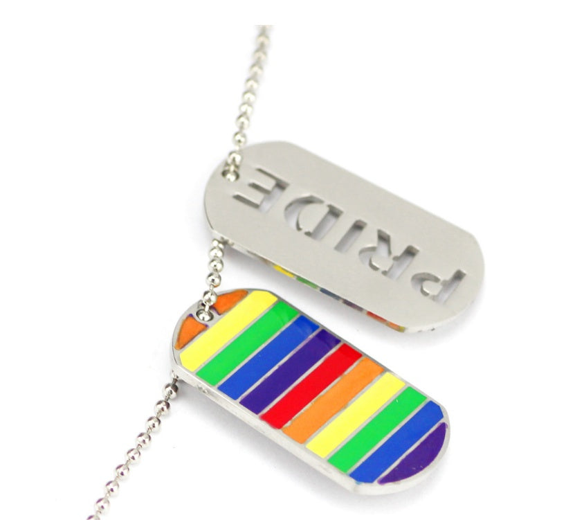 Pride Rainbow Dog Tag necklace