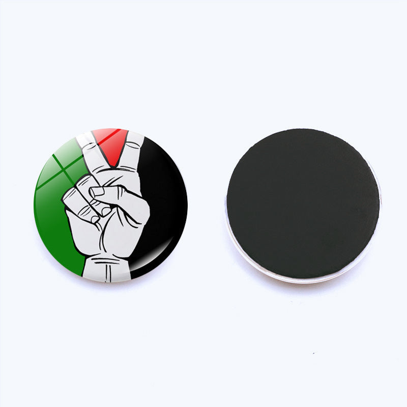 National Flag Refridgerator Magnets Crystal Glass