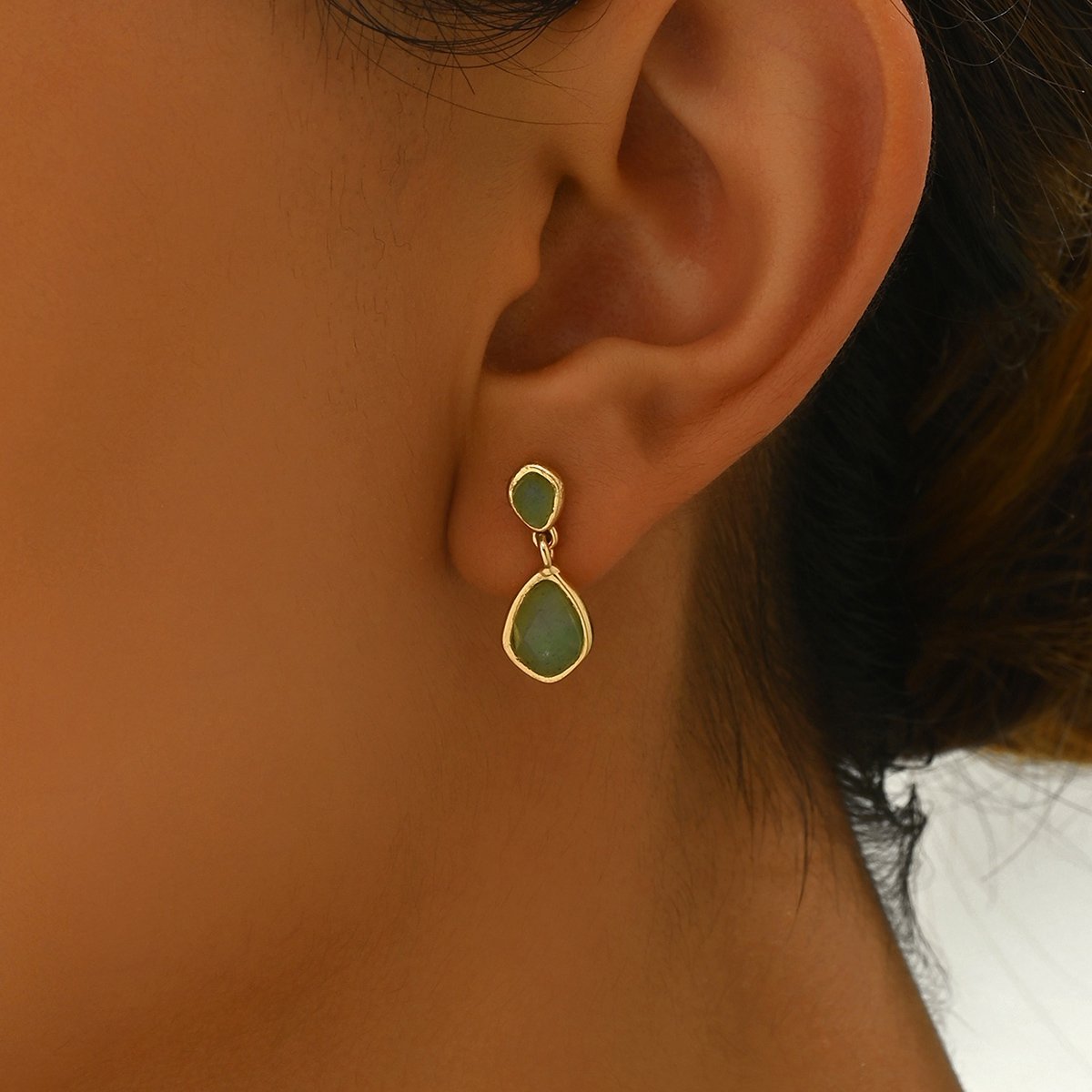 Natural Stone Drop  Earrings Set - 3 Pairs