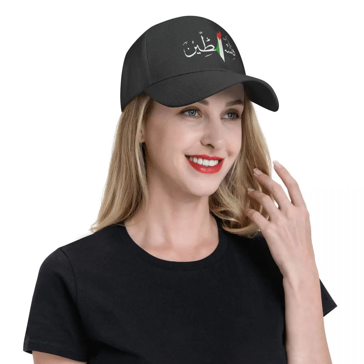 Palestine Arabic Calligraphy Name With Palestinian Flag Map Baseball Cap