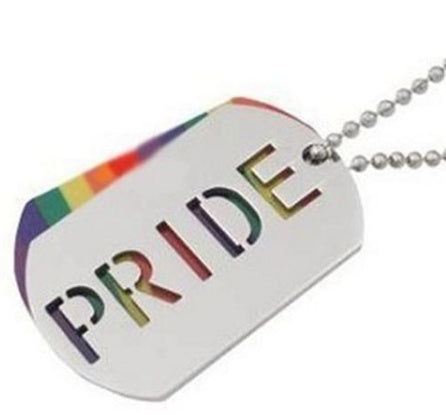 Pride Rainbow Dog Tag necklace