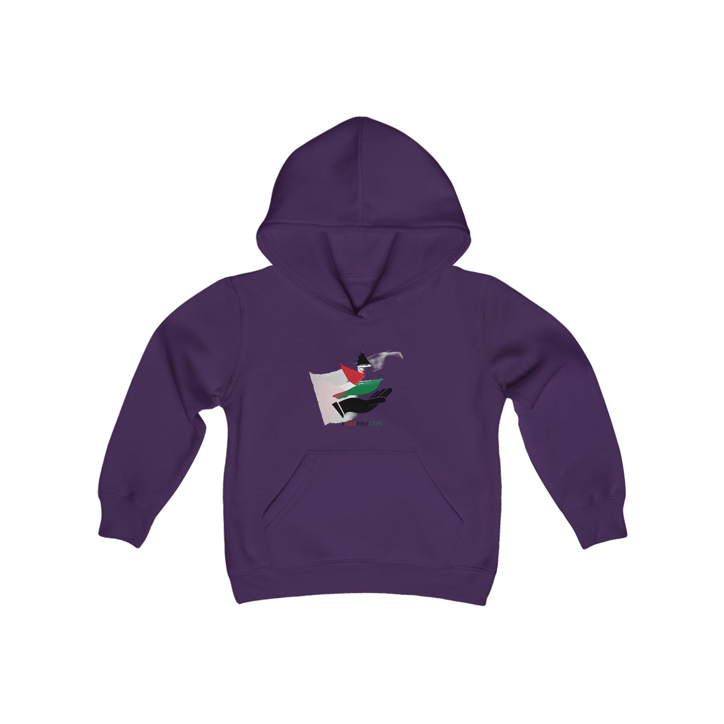 Youth Heavy Blend Free Palestine bird Hooded Sweatshirt