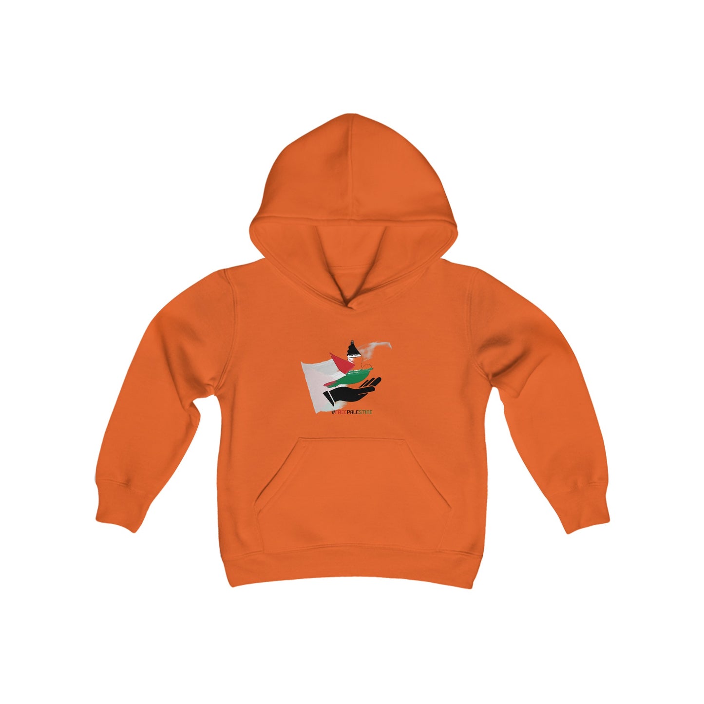 Youth Heavy Blend Free Palestine bird Hooded Sweatshirt