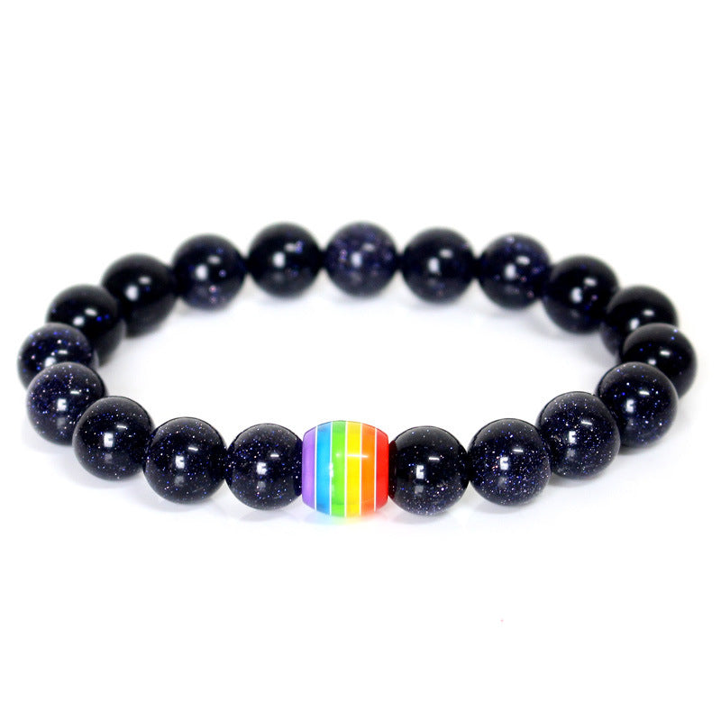 Rainbow Bead Bracelets Pride Natural Stone