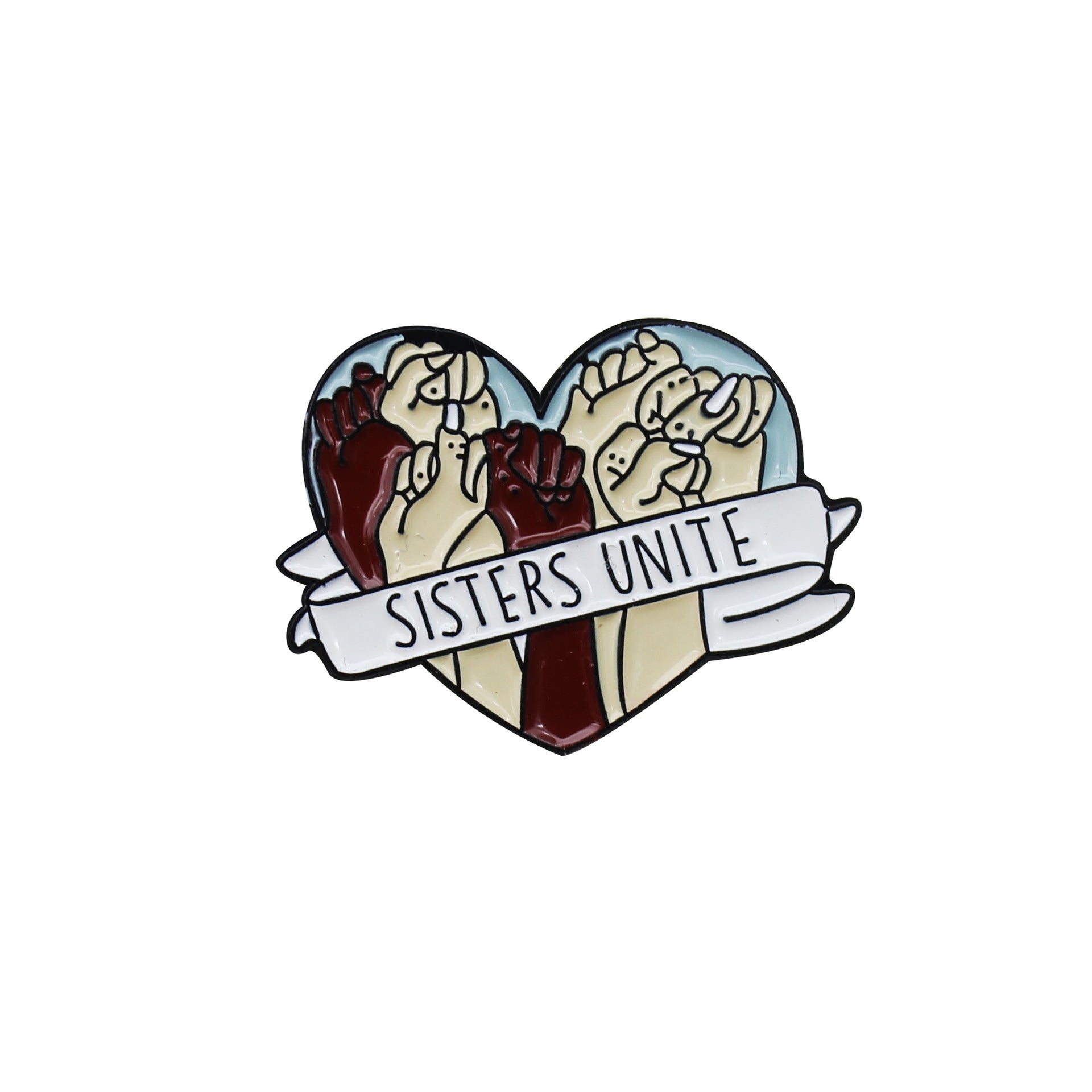 Heart-Shaped Ribbon Wrapped Around a Fist Brooch