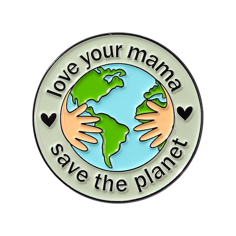 Creative Cartoon Protect The Earth Shape Brooch