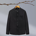 Cotton And Linen Solid Color Men's Shirt