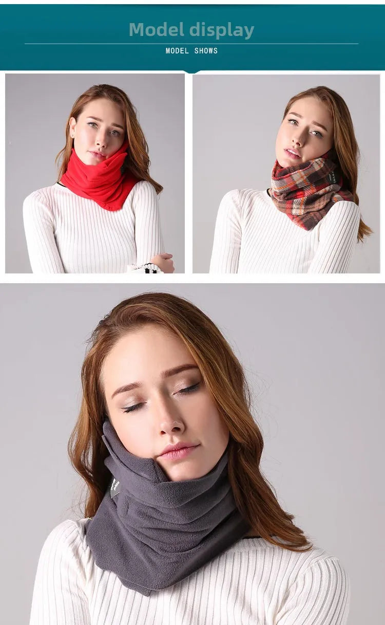 1Pc Scarf Style Outdoor Travel Pillows With Super Soft Neck Support Airplane Travel Pillows Trips Cervical Nap Neck Pillows Gift