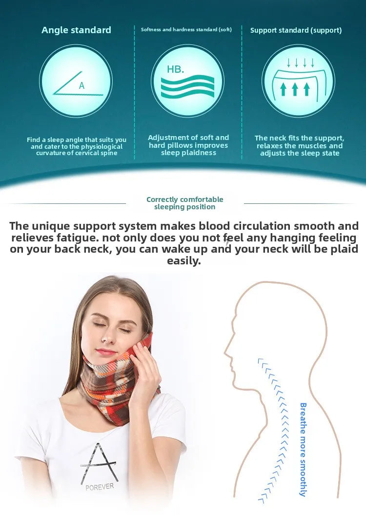 1Pc Scarf Style Outdoor Travel Pillows With Super Soft Neck Support Airplane Travel Pillows Trips Cervical Nap Neck Pillows Gift