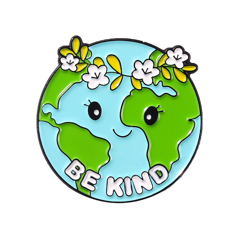 Creative Cartoon Protect The Earth Shape Brooch